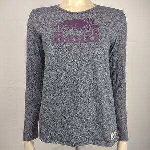 Roots Canada gray Banff National park crew neck pullover t-shirt ladies Small